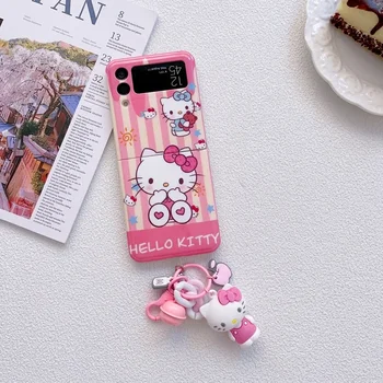 Sanrio Hello Kitty Cinnamoroll My Melody Kuromi Pachacco Pompompurin Калъф За Телефон Samsung Galaxy Z Флип 3 4 5 5G Твърда Корица
