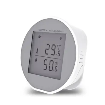Sasha WIFI Сензор за температура и влажност на въздуха Умен влагомер, Термометър детектор Smart Life с ЖКдисплеем Поддръжка на захранване от USB