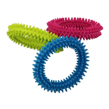 Tpr Гуменият пръстен с шипове, устойчиви на укусам Играчки за почистване на местни зъбите За кучета и котки (различни цветове)