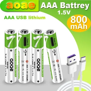 USB-батерии от 1,5 ААА, литиево-йонна батерия с капацитет 800 mah за мишка с дистанционно управление, батерия за електрически играчки, акумулаторна батерия aaa
