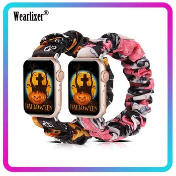 Wearlizer 2 Опаковки на Еластичните гумени ленти за коса на Хелоуин Каишка за часовник Apple Watch Band Еластична Каишка за часовник iWatch Серия Смяна на
