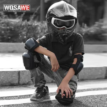 WOSAWE Детски Мотоциклетни коленете, лактите подложки, armlets, Мультиспортивный комплект защитно облекло за каране на ролкови кънки, колоездене, скейтборд, скутер.