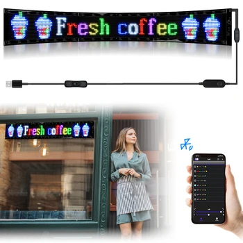 XIAOOHO LED С гъвкав панел, ярки надписи с скролиране, а приложение за Управление на Bluetooth, редактиране на текст, заглавие врати, Led рекламни табели на витрина