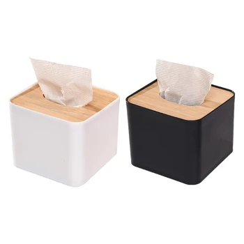 Y1UD за творческа дървена кутия за салфетки Трайни прости хартия кутии в съвременен стил, за хартия, за салфетки за лице на Главна спалня