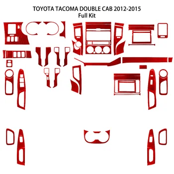 Автомобилна конзола Радио Воздуховыпускное прозорец Повдигаща панел от карбон Червен стикер за Toyota Tacoma 2012-2015 Аксесоари за интериора