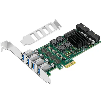 Адаптер за карта за разширяване на USB 3.0 PCI-E X1 4 канала 8A 19pin USB 3 до PCIE PCI express