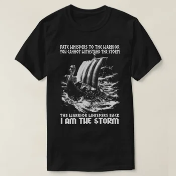 Аз съм буря. Тениска Vi king Dragon Boat от 100% памук кръгло деколте, лятна ежедневната мъжка тениска с къс ръкав, размер S-3XL