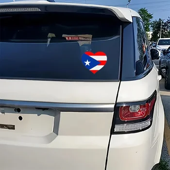 Аксесоари за автомобили Винил За отстраняване на следи от Sticke r5 Инча пуерто рико Флаг Сърцето Vinyl Стикер Пуерто Рико Броня Гордо Пуэрториканец