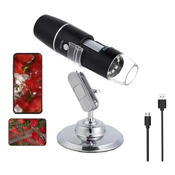Безжичен дигитален микроскоп, преносима инспектиращата камера, USB, черен метал, за да се влакчета, Android, Mac, pc