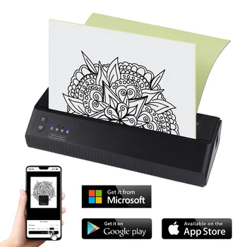 Безжичен преносим принтер за татуировки XNET Термопринтер за пренос на данни Bluetooth USB Мобилна машина за създаване на текстови документи във формат PDF с хартия