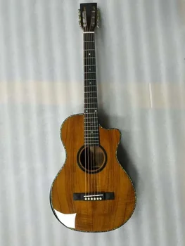 безплатна доставка 45 китари 12 ладов напълно разбит хавайски акустична китара koa с отворен пазом за fretboard classcial cutaway OOO guitarra