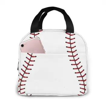 Бейзболна спортна чанта за обяд с дантелен изолация, преносим термосумка-хладилник, множество чанта за пикник чанта за bento за мъже, жени, деца, работа