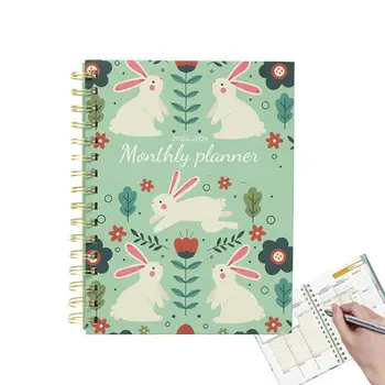 Бизнес-планиране, навити бележник, Месечни проектанти, график, планиране инструмент формат A5, преносим бележник-дневник на всеки месец