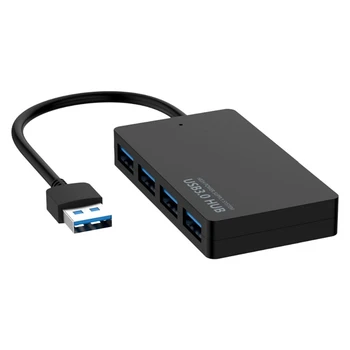Високоскоростен USB хъб 3.0 със скорост 5 Gbit/s, 4 порта, адаптер-USB сплитер за PC, захранване за лаптоп