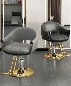 Въртящ се стол за подстригване, модерен прост стол за фризьорски салон