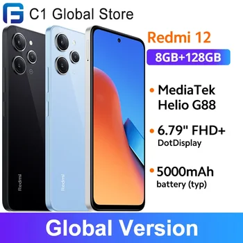 Глобалната версия на Xiaomi Redmi 12-18 W Зареждане MTK Хелио G88 Батерия 5000 ма 50 Mp AI Тройната Помещение IP53 Дисплей с честота 90 Hz