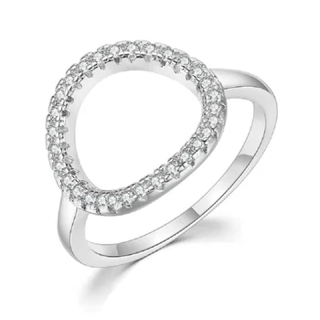 Годежен пръстен от сребро 925 проба в ретро стил с кристали за жени, модни бижута за момичета, най-добрият подарък за влюбени