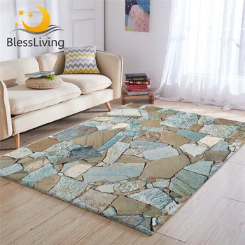 Голям килим BlessLiving Stone за спални, модерен подложка за пода, безпроблемна текстура, Мека подложка, с неправилна форма гранит Alfombra Dormitorio