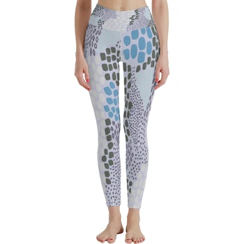 Дамски гамаши с висока талия, не просвечивающие, меки спортни панталони за контрол на корема за практикуване на йога
