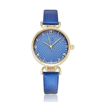 Дамски часовник с кристали, на марката часа Lady Rotation Dress, каишка от естествена кожа маншет, с голям циферблат, ръчни часовници, кристални часовници