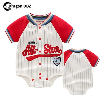 Детска бейзболна облекло All Star, лятно боди за момчета, памук костюм за новородено, подходящ за деца от 0 до 18 месеца, боди за малки деца