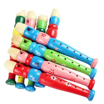 Детска играчка, цветна 20-см миличка за деца, детска музикална играчка, записващо устройство, на 6 дупки, Мультяшная флейта, Къса флейта, Дървена флейта