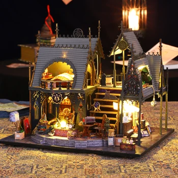 Детска Къщичка Мини-Миниатюрна Кукла направи си САМ Small Комплект За Създаване на Стайни Играчки, Украса на Дома Спални, обзаведени с Мебели, Дървени Изделия