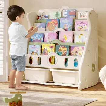 Детска лавица за книги, рафтове за съхранение на детски книги с картини, рафтове за съхранение на детски играчки, лавица за книги, домашно използване