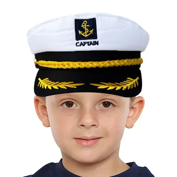 Детска Шапка капитан на военно-морския флот, лятна шапка моряк с плосък покрив, униформи за cosplay, шапка, за да се изяви в опашката на Хелоуин, безплатна доставка