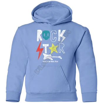 Детски Блузи Rock Star С 3D Принтом, Детска Hoody С Дълъг Ръкав За Момчета И Момичета, синьо небе Пуловер, Директна Доставка, 10 Цвята