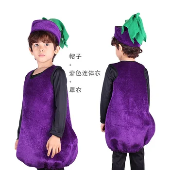 Детски костюм с плодове и патладжан за cosplay на празнично парти