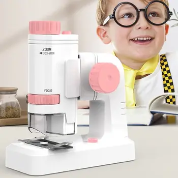 Детски научен микроскоп-лупа с led осветление Ръчно микроскоп Играчка Ръчен Портативен микроскоп