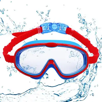 Детски очила за плуване с защита срещу замъгляване и виолетови, маска за гмуркане с широк преглед, маска за гмуркане с шнорхел, Силиконово уплътнение, екипировка за гмуркане с шнорхел