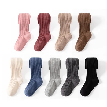 Детски чорапогащи за момичета, пролет-есен, памучни трикотажни детски чорапогащи за момичета, обикновена Меки Детски гамаши хипита от 1 до 12 години