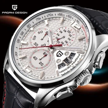 ДИЗАЙН на PAGANI Оригиналния лого Мъжки Кварцов Часовник Механизъм VK67 Ежедневна Мода 30 м водоустойчива луксозни мъжки часовник reloj hombre