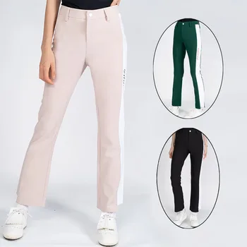 Дълги спортни панталони за голф Golfist Дами, есенни женски отделни ежедневни панталони за голф с малки чанти, разкроена спортни панталони в стил мозайка