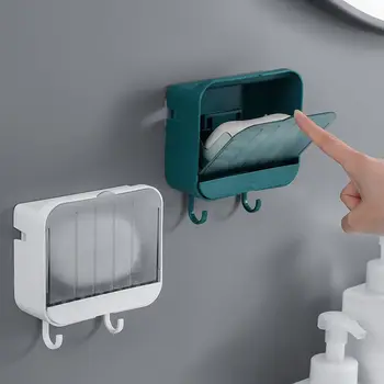 Държач за сапун в банята, Двупластова пластмаса стенни препарат за съдове за източване, Самозалепващи гъба за почистване на кухня, Рафтове за съхранение