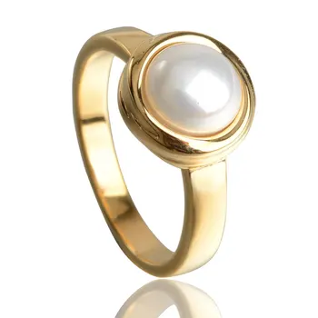 Жена Годежен пръстен от неръждаема стомана, бижута с имитация на перли, за жени, подарък за една Дама