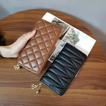 Жена дълъг мултифункционален портфейл Lingplaid 2023, нова модерна чанта за карти, чанта, портфейл с цип