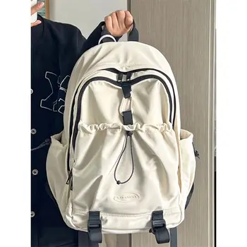 Жена лека раница за крайградски пътувания, Корейската мода, студентски училищна чанта с голям капацитет, обикновен найлон пътни чанти на съвсем малък 2023
