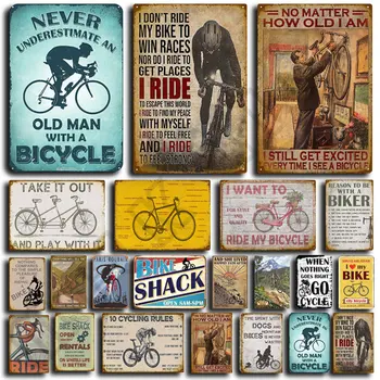 Животът е като каране на колело Iron плакат с паркинг за велосипеди, боядисване, Лидице табела, Ретро декор на стените за кафе, бар, пъб, домашна бира декор