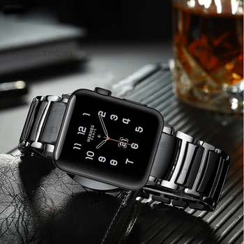 за Apple watch 6 7 band 5 4 44 мм 40 мм луксозен керамичен каишка за iwatch 3 SE bands 42 мм 38 мм correa мъжка гривна Гривна Линк