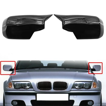 За -BMW E39 E46 325I 530I 330I 525I Ярко-черно ABS Странично огледало за обратно виждане, капак с тапицерия във формата на миди