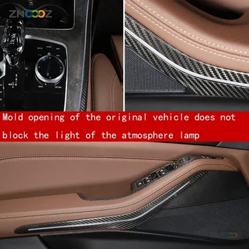 За BMW X5 X7 G05 G07 2019-2022 Централна Панел за Управление От Настоящето Въглеродни Влакна, Панел за Превключване на Предавките, Покриване на Мултимедийна на панела за Управление