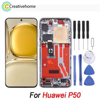 За Huawei P50 LCD екран с 6,5-инчов OLED-дисплей на мобилен телефон с цифров преобразувател, пълна монтаж с подмяна на дограма, за ремонт