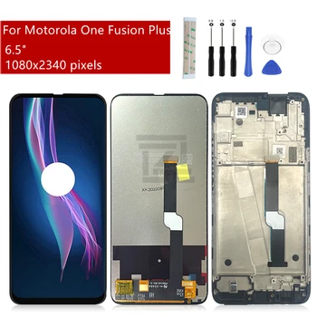 За Motorola One Fusion Plus LCD Сензорен дисплей Дигитайзер в събирането на рамката на Резервни части за ремонт на дисплея PAKF0002IN