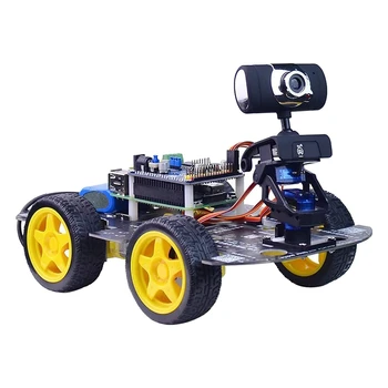 За Raspberry Pi 4B Smart Car Robot Kit WIFI Smart Camera Python Electronic Обучение Kit US Plug