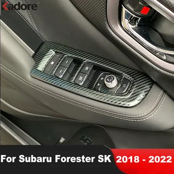 За Subaru Forester SK 2018-2021 2022 Стомана Въглеродни влакна Превключвател за повдигане на вътрешното стъкло контролен Панел Украса на капачката на Аксесоари за Автомобили
