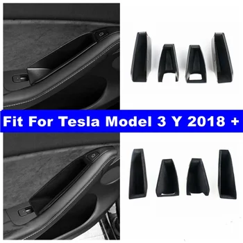 За Tesla, Модел Y 3 2019-2023 Врата копчето Кутия за съхранение на Модификация на обекта вратите аксесоари за съхранение на интериора на автомобила