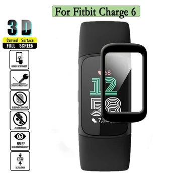 За защитно фолио за екран на смарт часа Fitbit Charge 6 от 3D извити композиране фолио, защитно фолио на цял екран, не стъклена